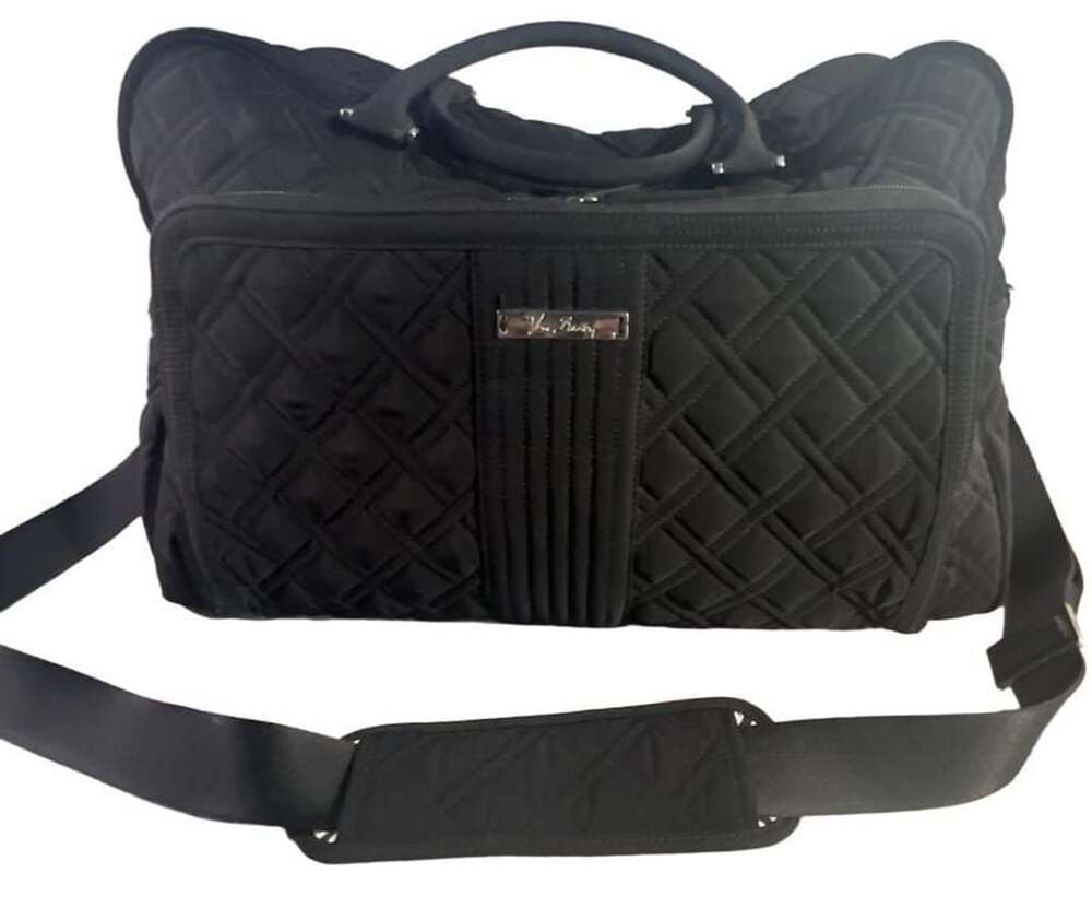 Vera Bradley Stroll Around Baby Diaper Bag Black Quilted Travel